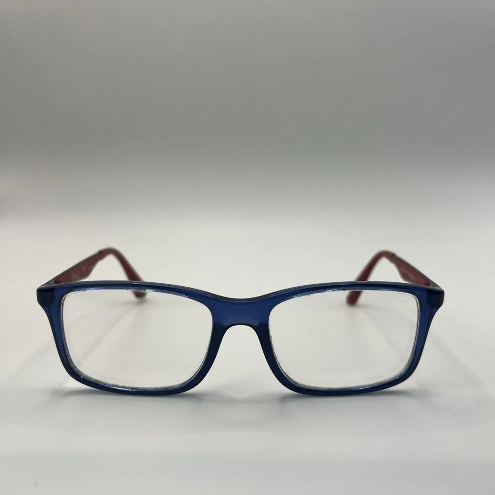 Ray-Ban RB1570 3721 Kids Eyeglasses Frames Blue Red Square Full Rim 49-16-130